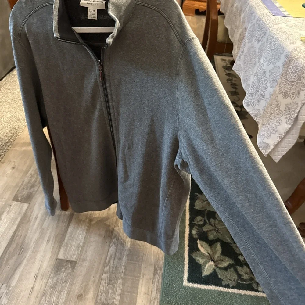 Tommy Bahama Full Zip Jacket XL Grey Reversible.